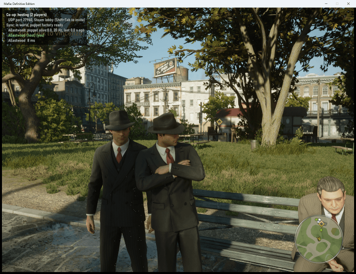 Mafia: Definitive Edition: Host's view: the guest standing right next to them